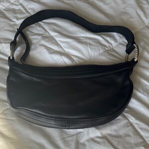 Express Black Leather Crossbody Bag